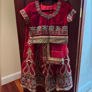 BRAND NEW!! Red Embroidered 3 Piece Sharara